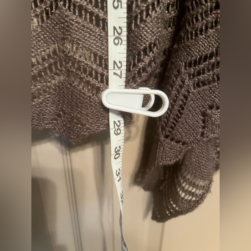 Decree Brown Ruffled Cardigan - Picture 7 of 9